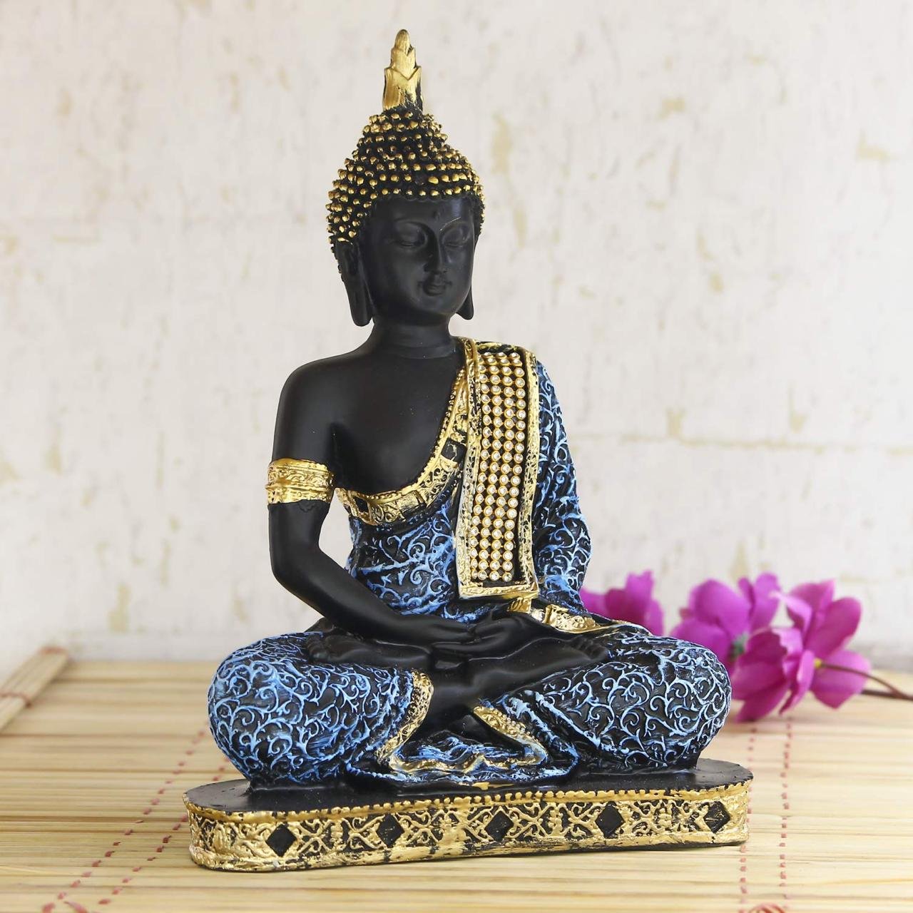 Ecraftindia Buddha Showpiece (22cm X 16 Cm X 6 Cm 