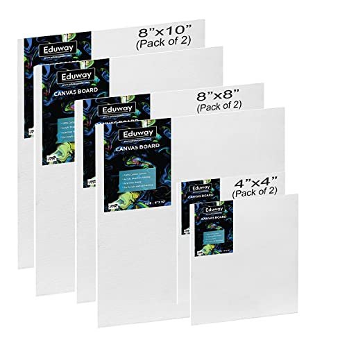 Eduway Canvas Board For Painting- (4 X4 8 X8 
