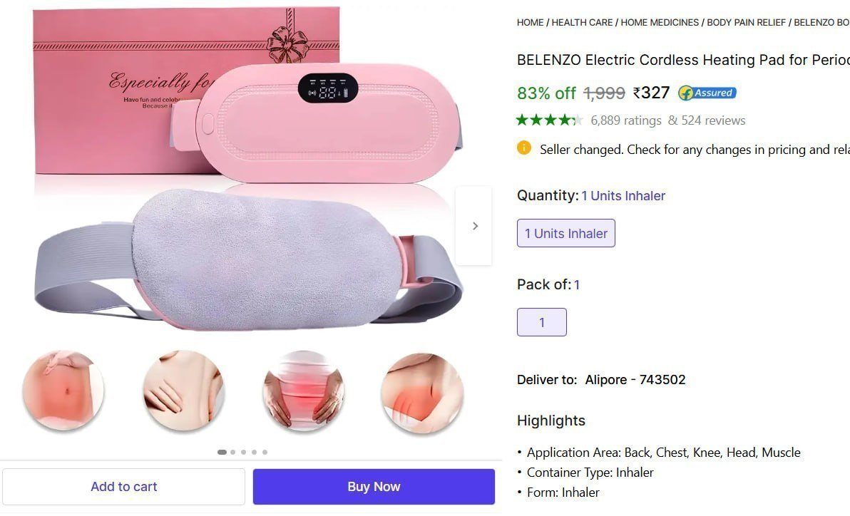 Electric Cordless Heating Pad For Period Pain 327