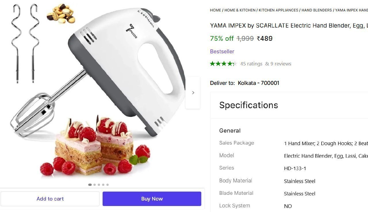 Electric Hand Blender 489