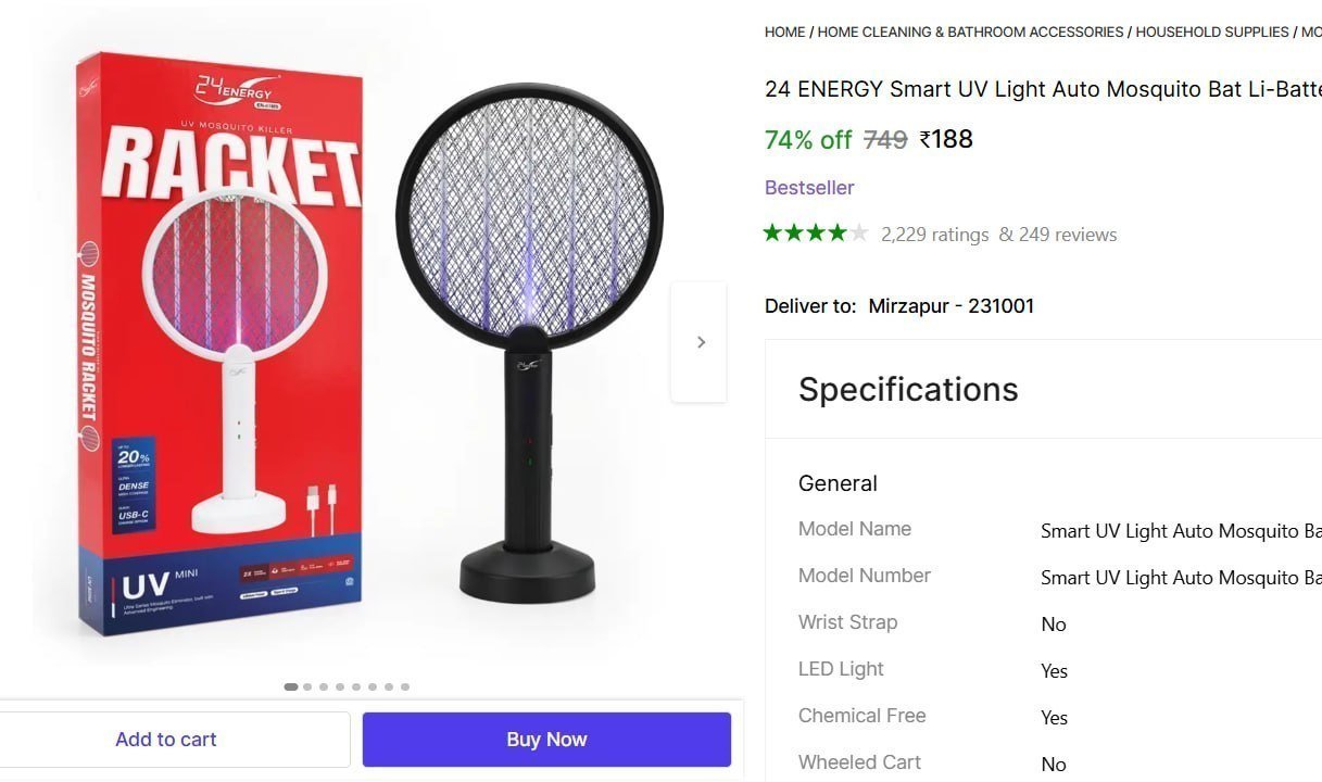 Electric Insect Killer (bat) 188