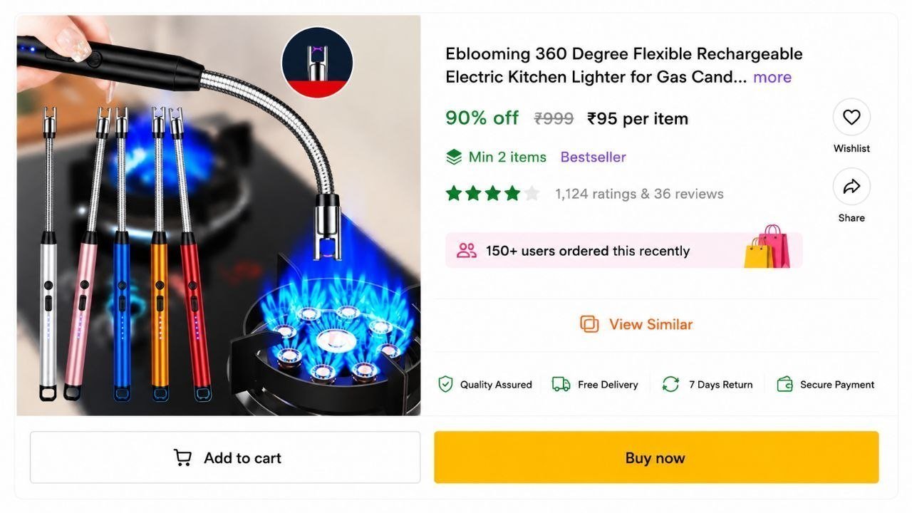 Electric Kitchen Lighter 95 Min Order 2