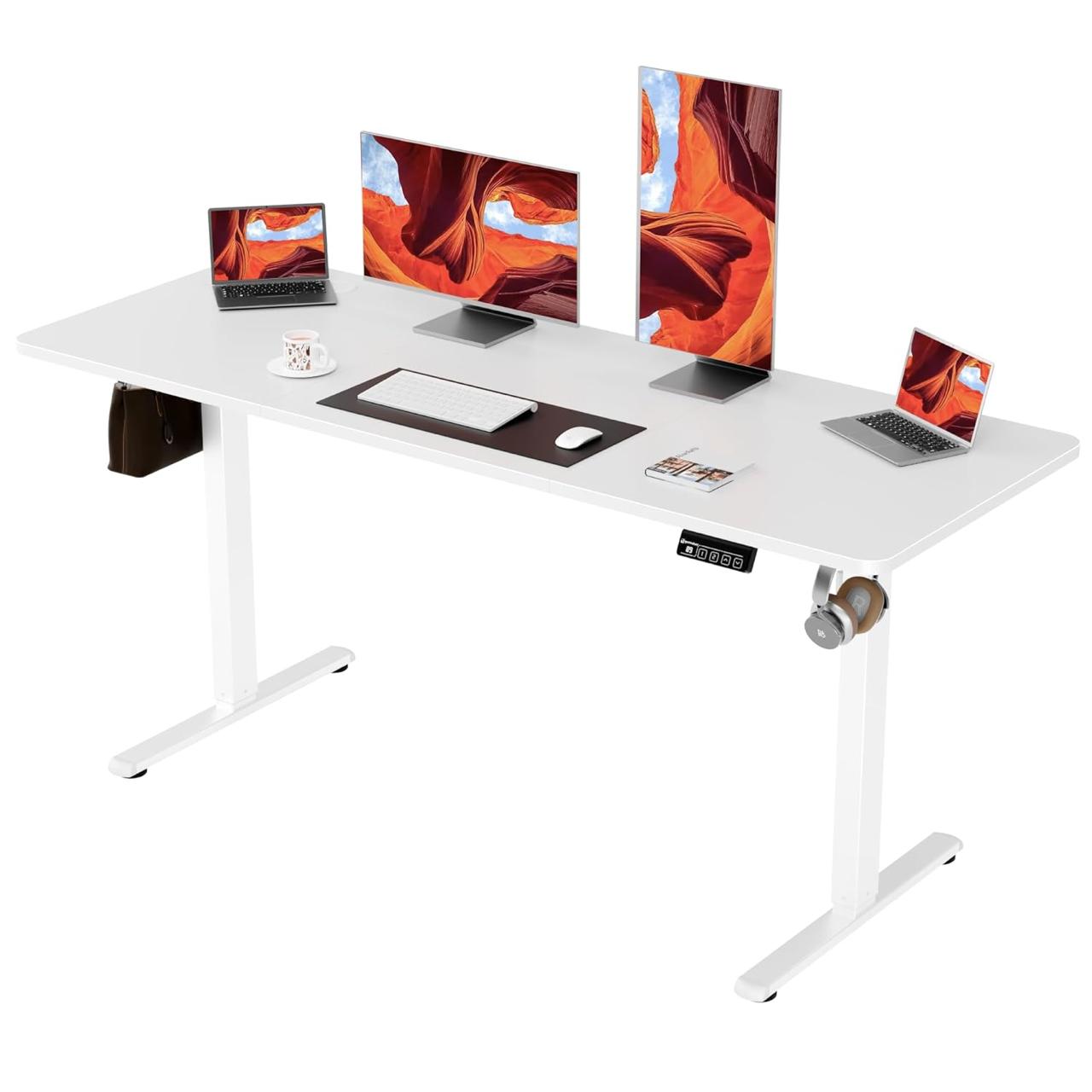 Electric Standing Desk 160x60cm (white Frame 