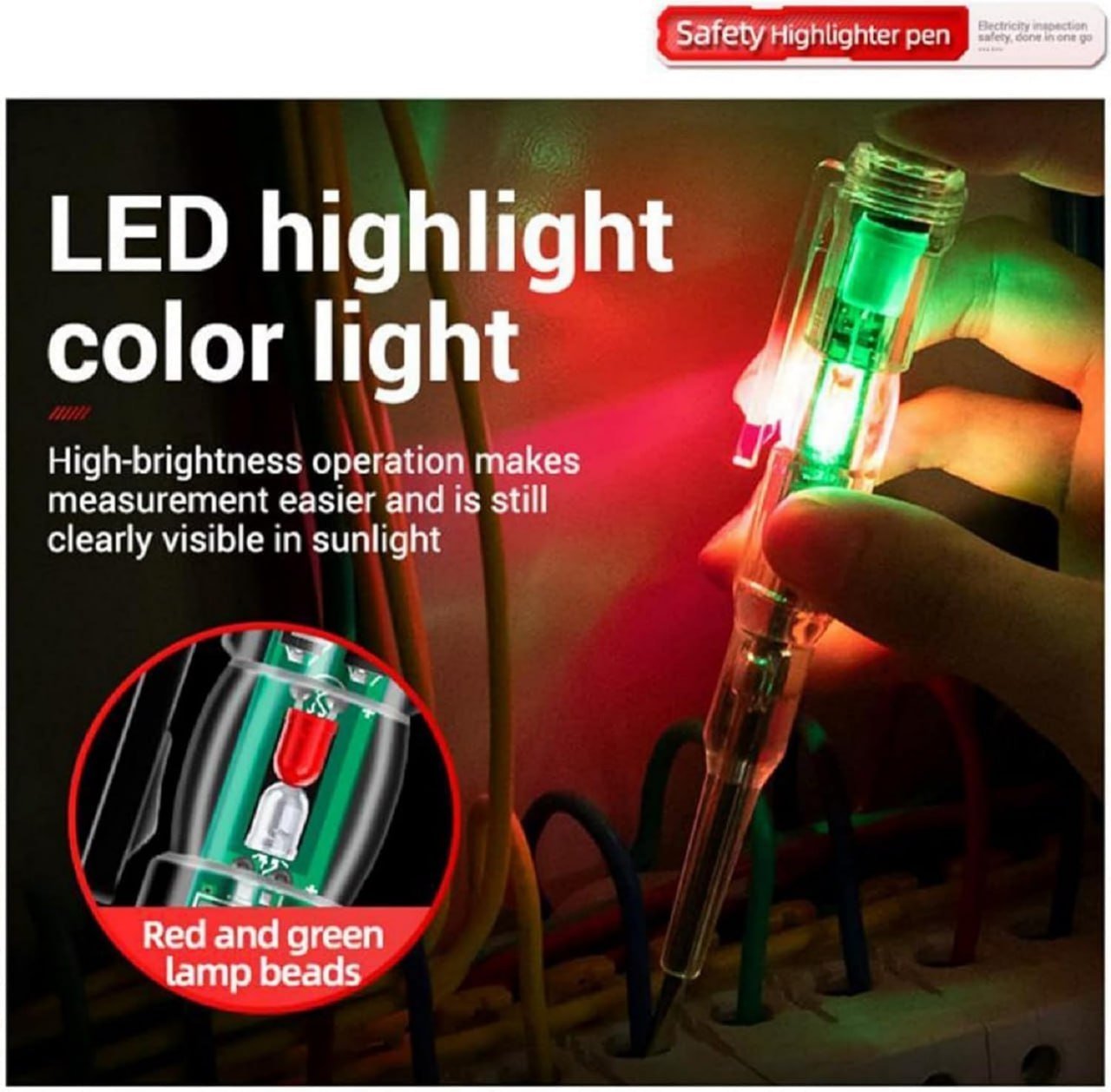 Electrical Tester Pen With Dual Color Led Ind