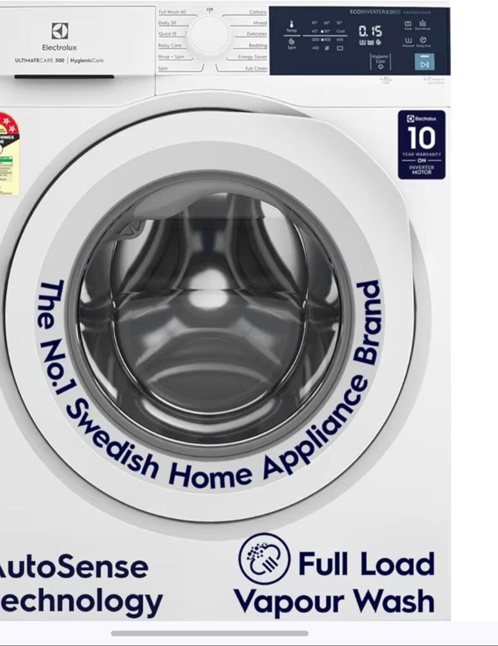 Electrolux 8kg 5 Star Front Load Washing Machine 1