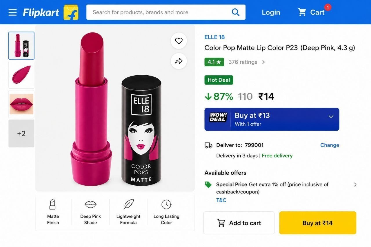 Elle 18 Lipstick 14 Minimum Quantity 8