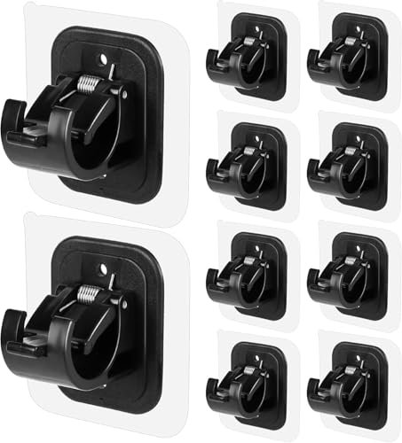 Elmvia Qarb No Drill Curtain Rod Brackets No Drilling Self Adhesive Curtain
