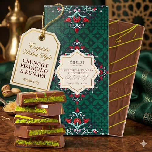 Entisi Kunafa Chocolate Bar Dubai Pistachio K