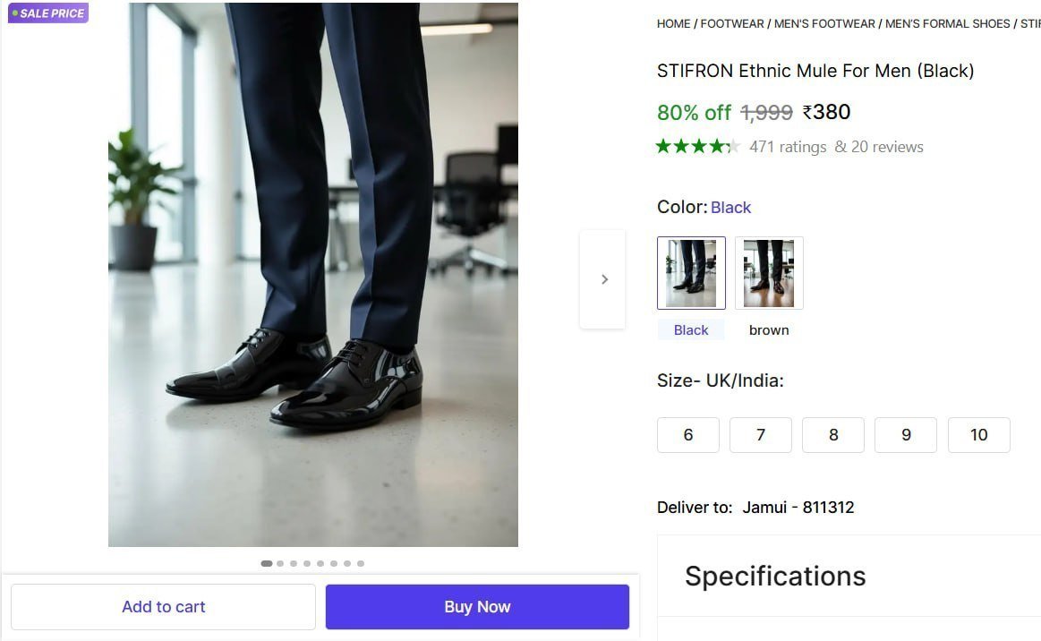 Ethnic Mule For Men (black) 380