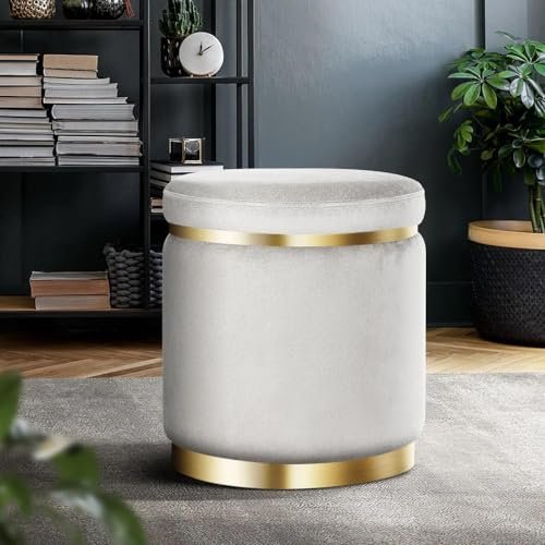 Etiquette Art Upholstered Velvet Round Dual S