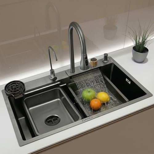 Evanex Kitchen Sink 30 X18 X9 Inch Waterfall 