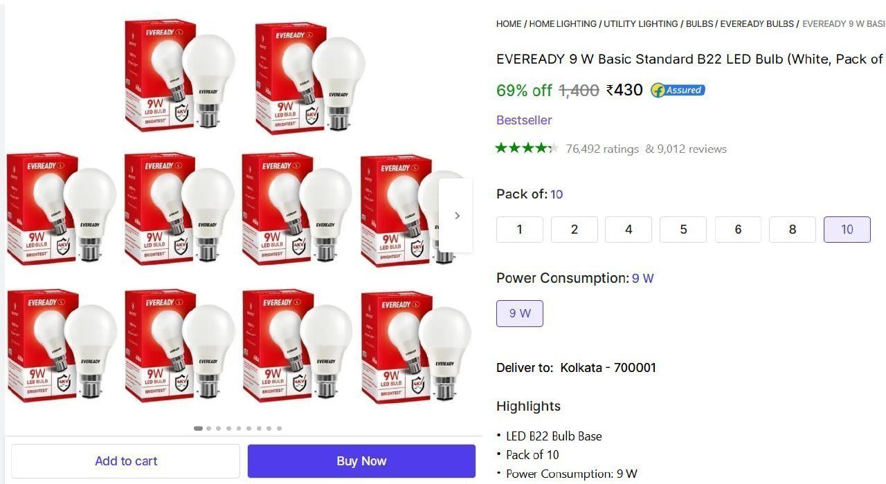 Eveready Led (10 Pcs) At 430