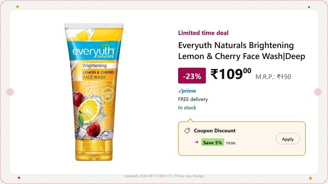 Everyuth Naturals Face Wash 150gm 109
