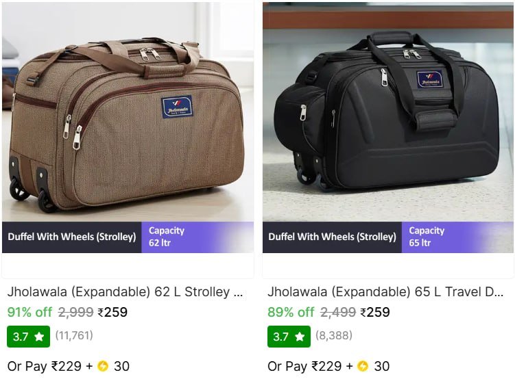 (expandable) 62 L Strolley Duffel Bag 259