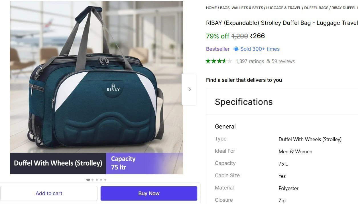 (expandable) Strolley Duffel Bag With Wheels 266
