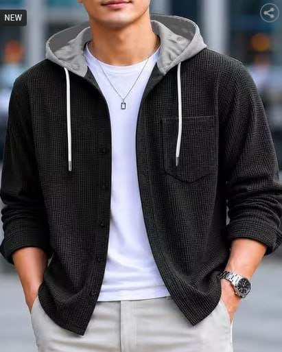 Eyebogler Men Relaxed Fit Shrug Hooded Jacket