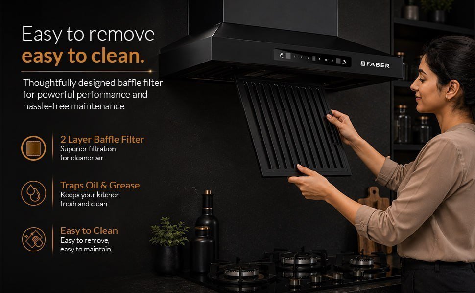 Faber 60 Cm 1000 M Hr Wall Mounted Kitchen Chimney
