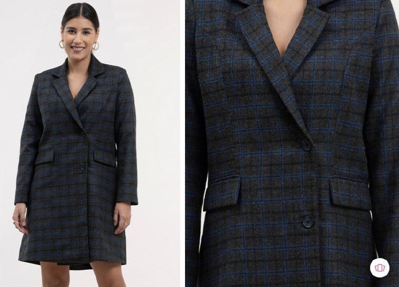 Fable Street Grey Checked Formal Shirt Dress 1 598