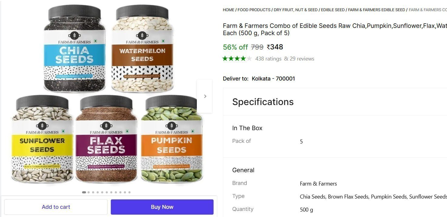 Farm Farmers Combo Of Edible Seeds 348