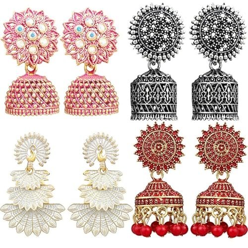 Fashion Frill Multicolor Oxidised Earrings Jh