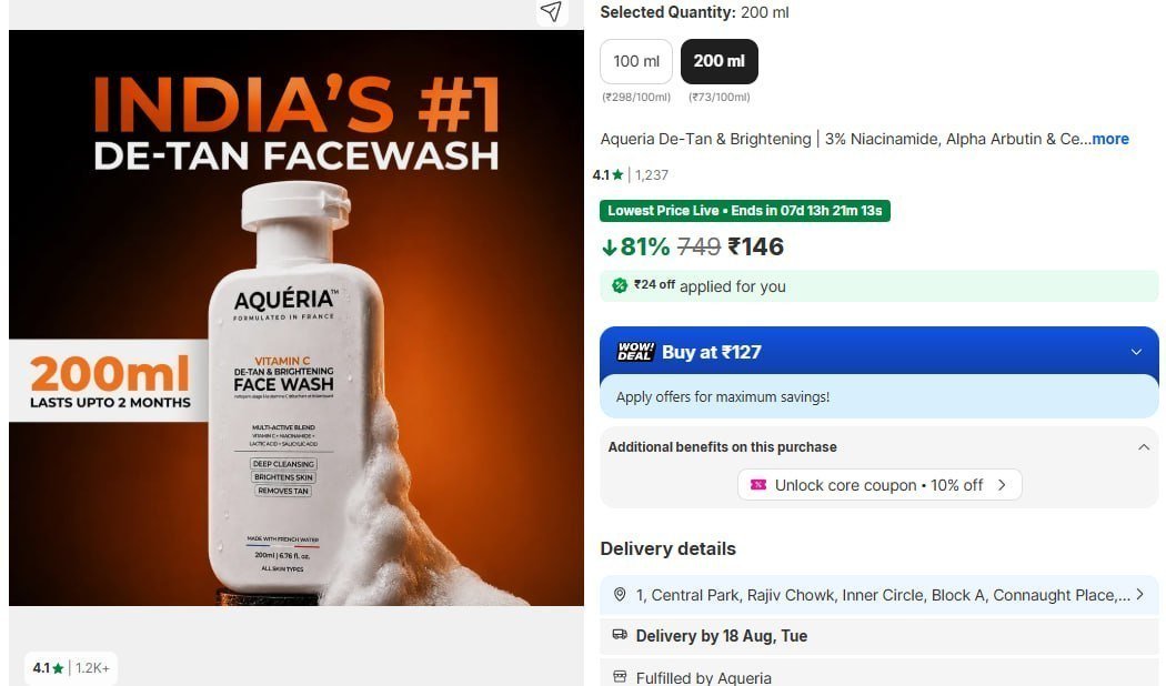 Fast (200ml) 146 Buy Max Qty L 100ml 300