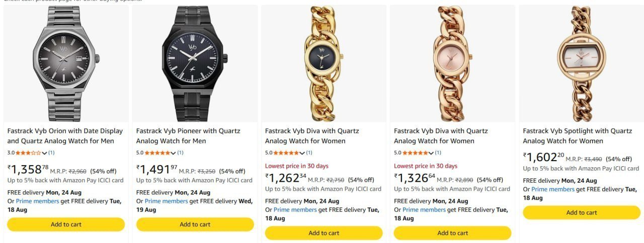 Fastrack Watch From 1358