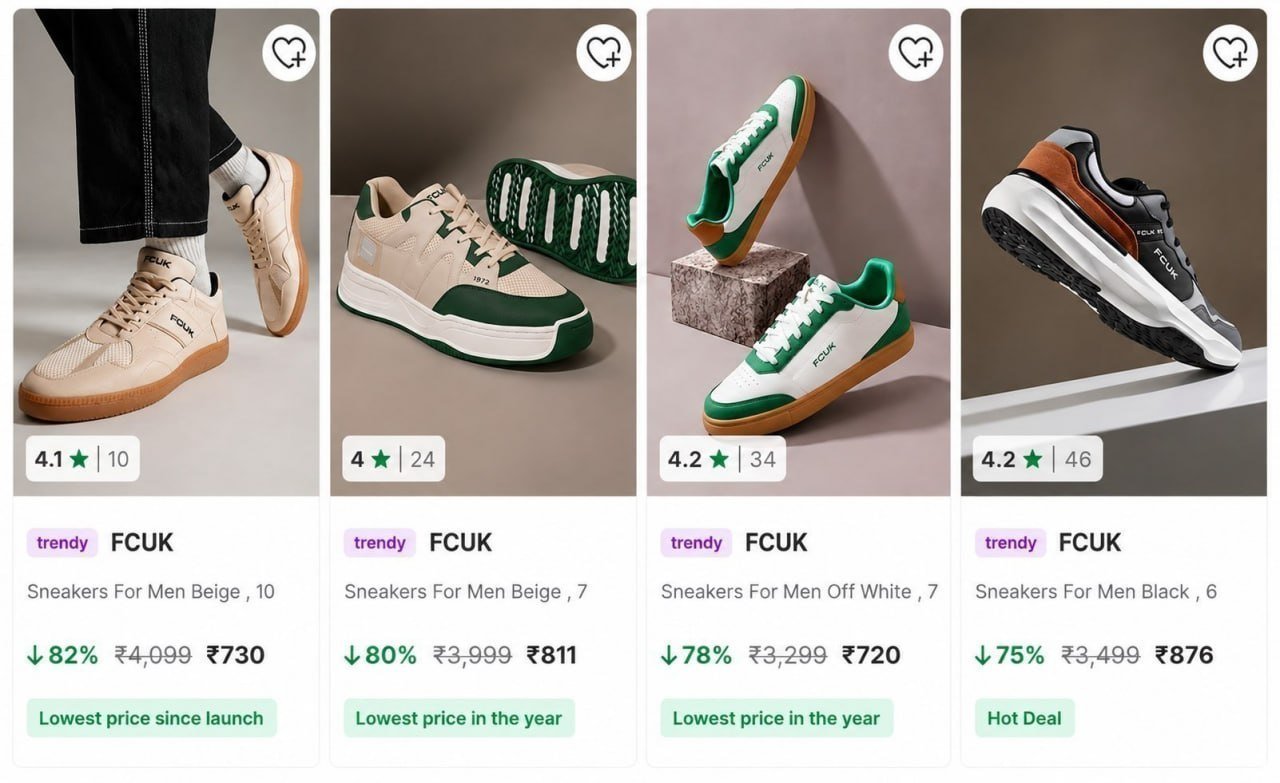 Fcuk Men Sneakers Up To 83