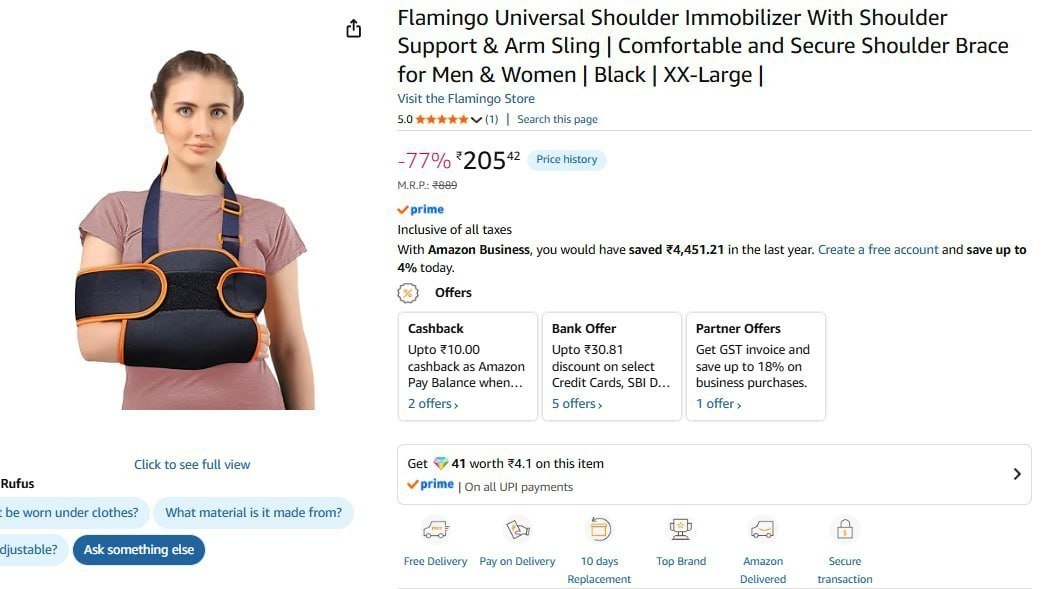 Flamingo Universal Shoulder Immobilizer 205 X