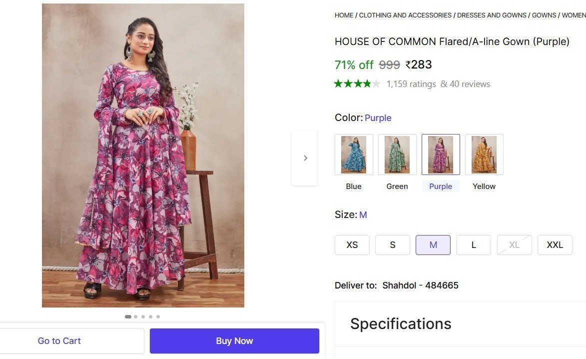 Flared A-line Gown (purple) 283