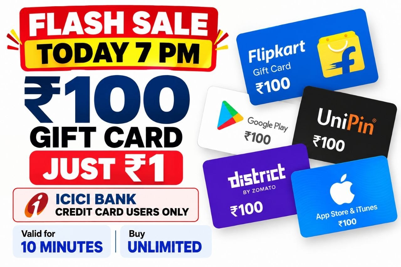 Flash Sale 7pm Today Buy 100 Flipkart Gift Ca