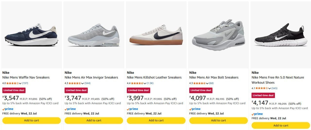 Flat 50 On Nike Shoes