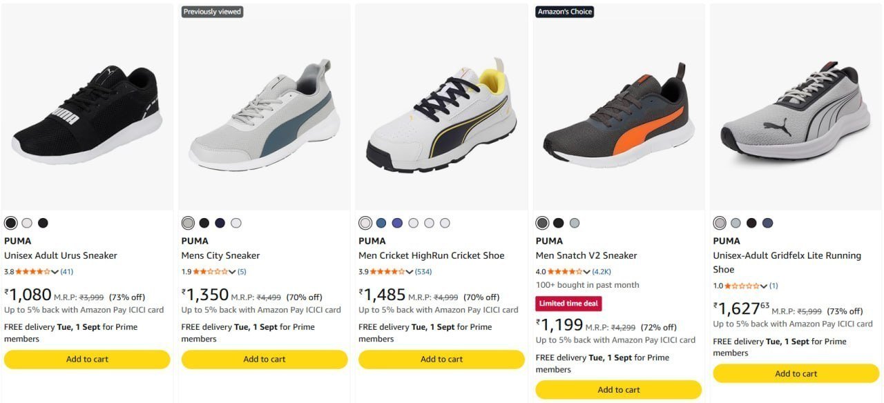 Flat 70-75 On Puma Shoes