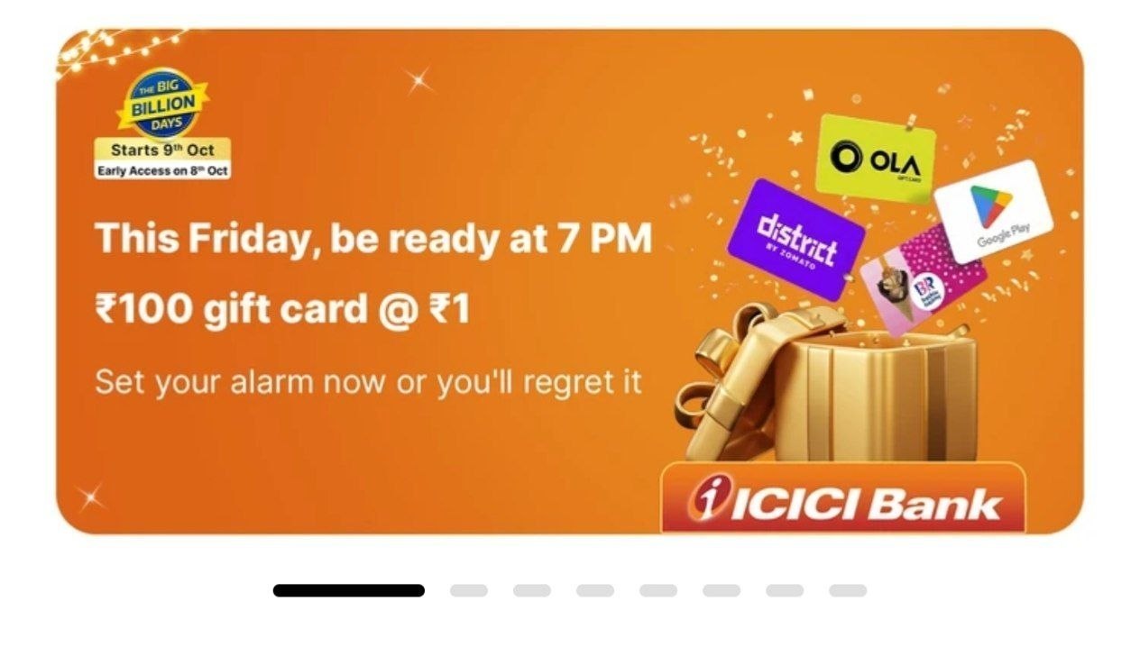 Flipkart 1 Gift Card Loot Date 2nd October Time 7 