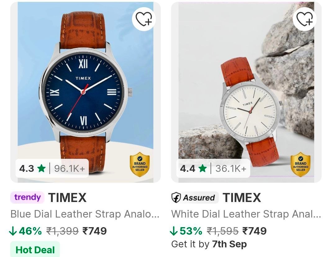 Flipkart 60 On Timex Men S Women S Wrist Watches S