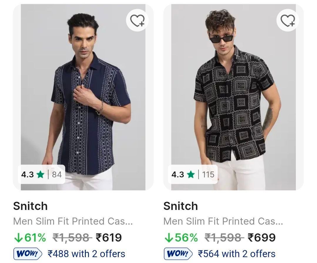 Flipkart 61 - Snitch Men S Shirts Starting Fr