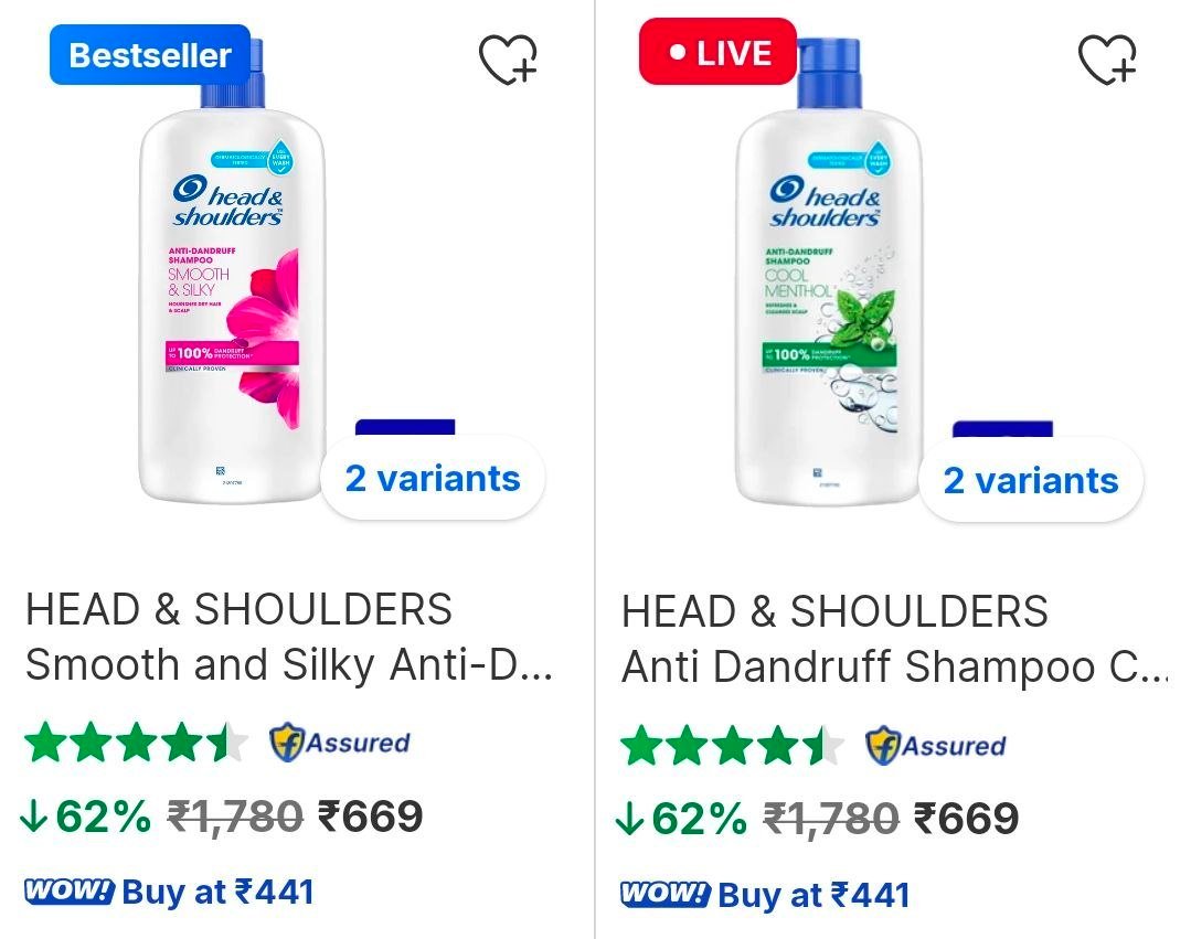 Flipkart 62 On Head Shoulder Shampoos