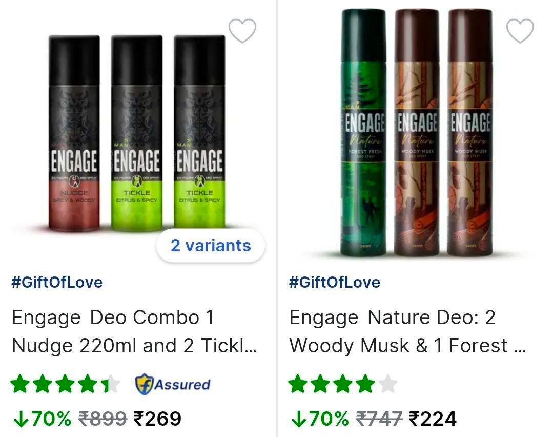 Flipkart 70 On Engage Deodorants