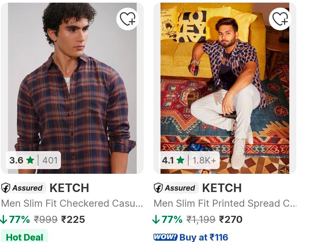 Flipkart 77 On Ketch Casual Shirts From 270link
