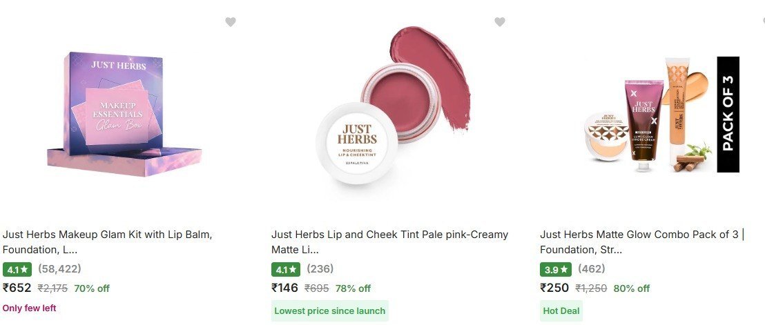 Flipkart 80 On Just Herbs Beauty Products