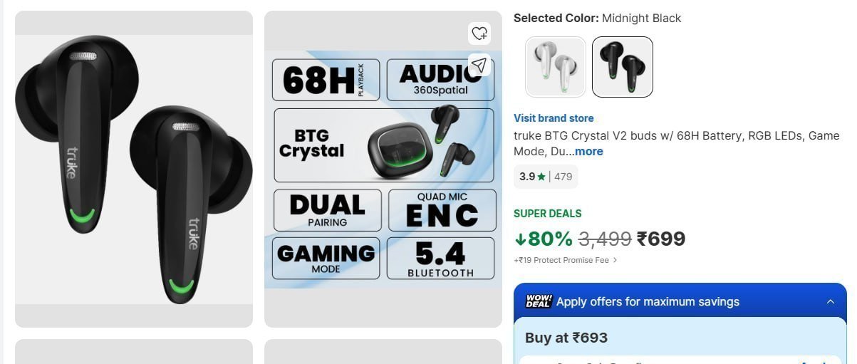 Flipkart 80 - Truke Bluetooth Headset At Rs 6