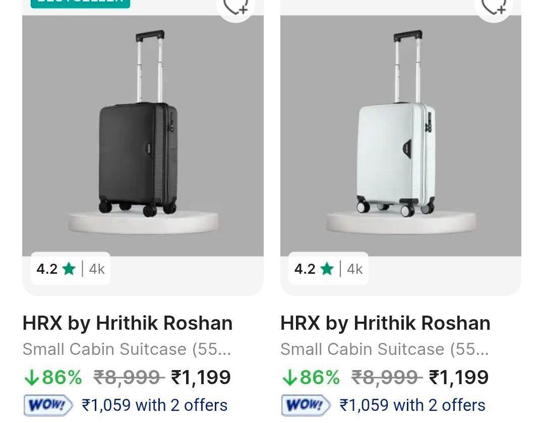 Flipkart 82 On Hrx Luggage Small Medium Large