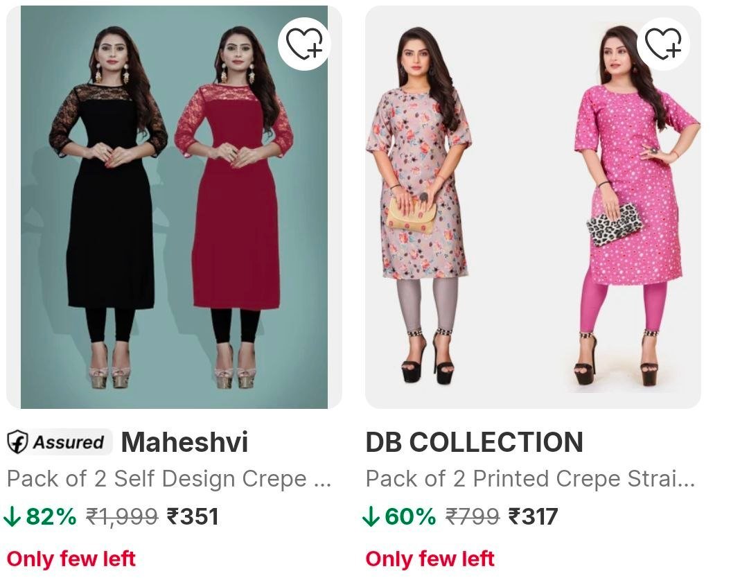 Flipkart 82 On Women S Kurtas Sets Starting Just 3