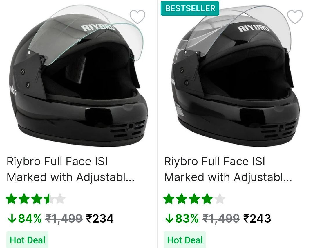 Flipkart 84 - Biker Helmets Starting From Rs 