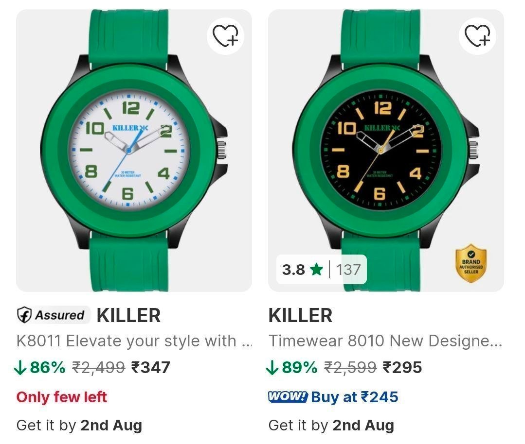 Flipkart 85 On Killer Wrist Watches