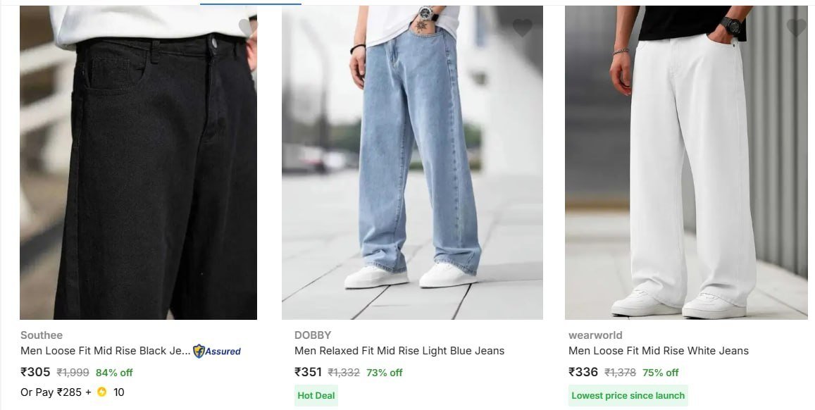 Flipkart 85 On Men S Baggy Jeans