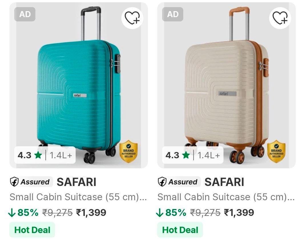 Flipkart 85 On Safari Suitcaseslink