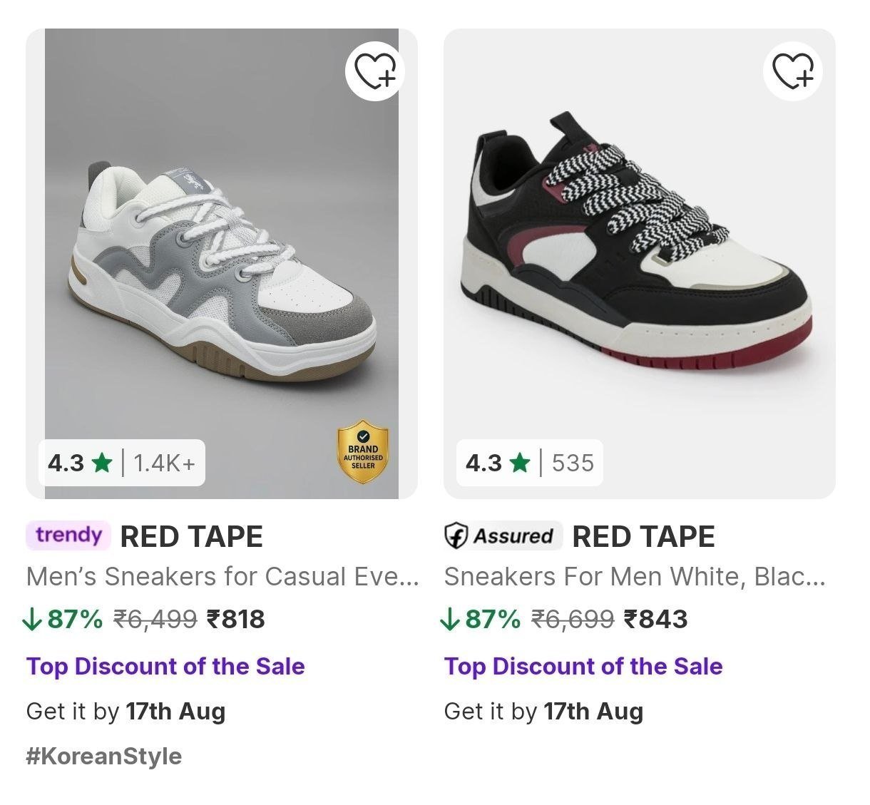 Flipkart 87 On Redtape Sneakers