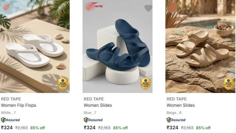 Flipkart 87 - Red Tape Womens Flip Flopsstart