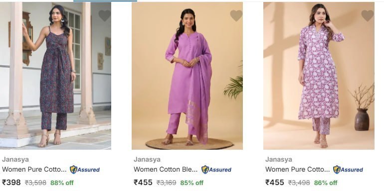 Flipkart 88 - Janasya Womens Ethnic Setsstart