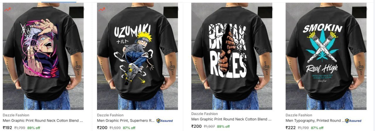 Flipkart 89 - Dazzle Fashion Men S T Shirts